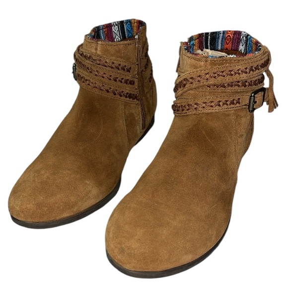 Minnetonka Women's 563 Dixon boot suede leather Arizona pattern trim Sz 7.5 Brwn - Picture 4 of 11